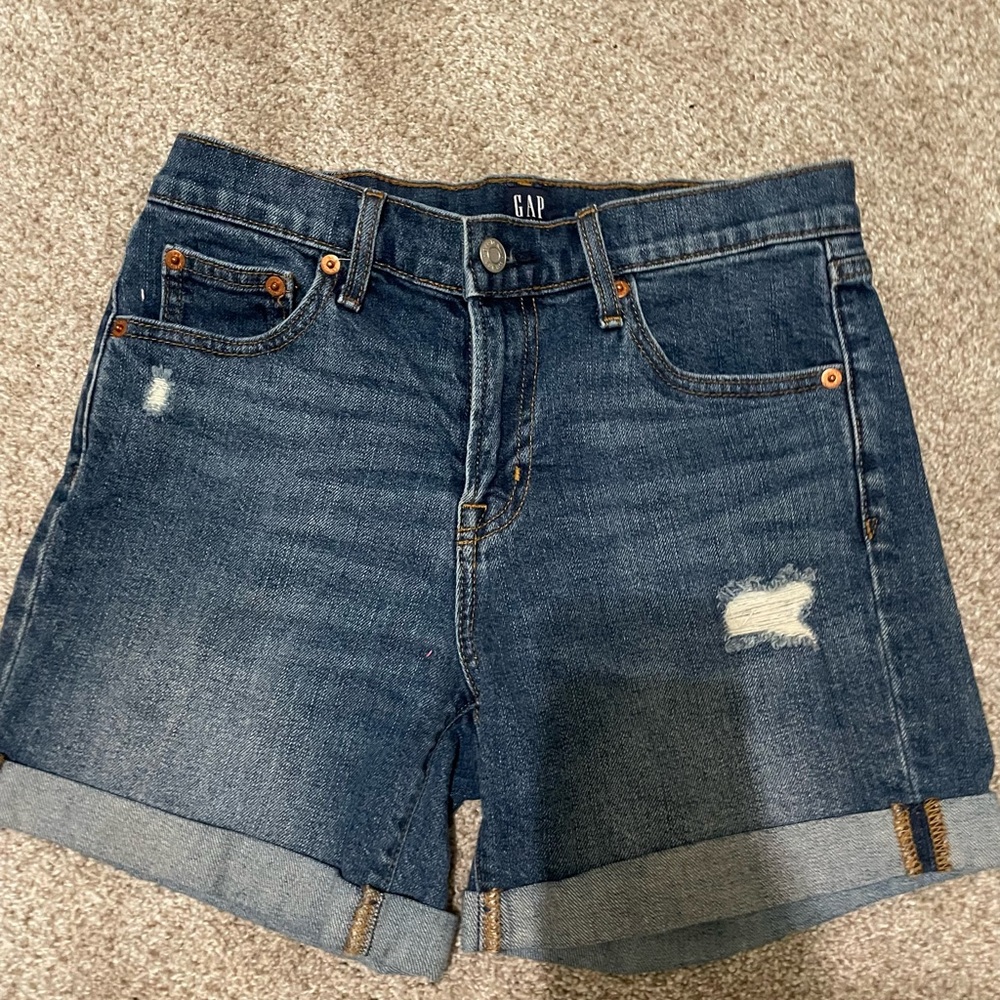 GAP Blue Jean Shorts with Distressed Cuffs